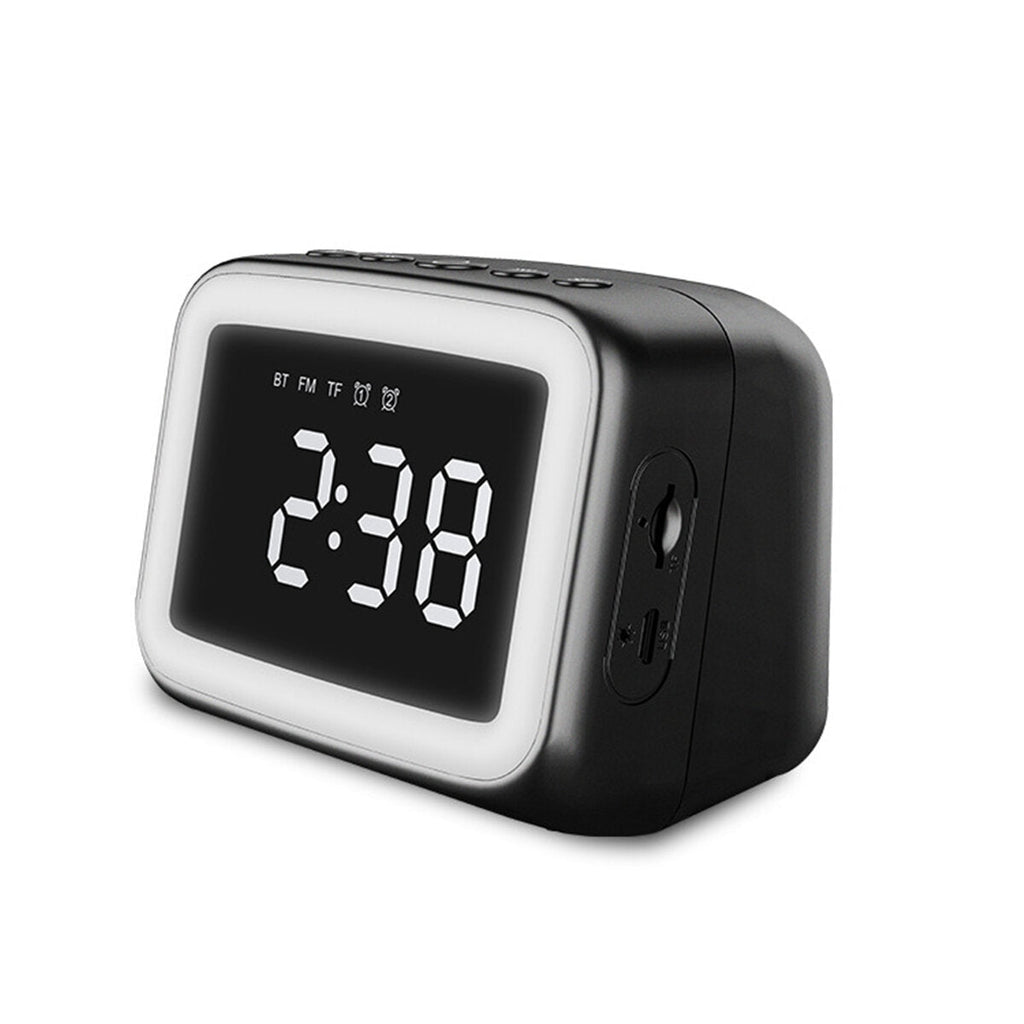 Digital Alarm Clock FM Radio Wireless Bluetooth 5.0 LED Mirror With Speaker