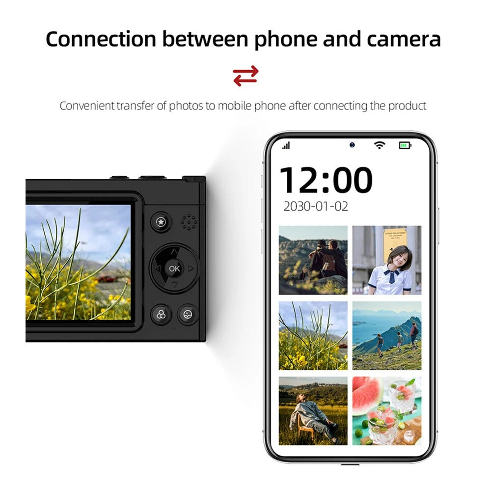 4K Digital Camera 2.83 Inch IPS Display Screen 28X Optical Zoom Portable Vlogging Camera for Beginner Photography HD Video Recording