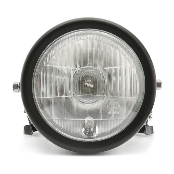 6.5 inch 12V Motorcycle Headlight Hi/lo Beam Matte Black Mount Bracket Cafe Racer For Honda