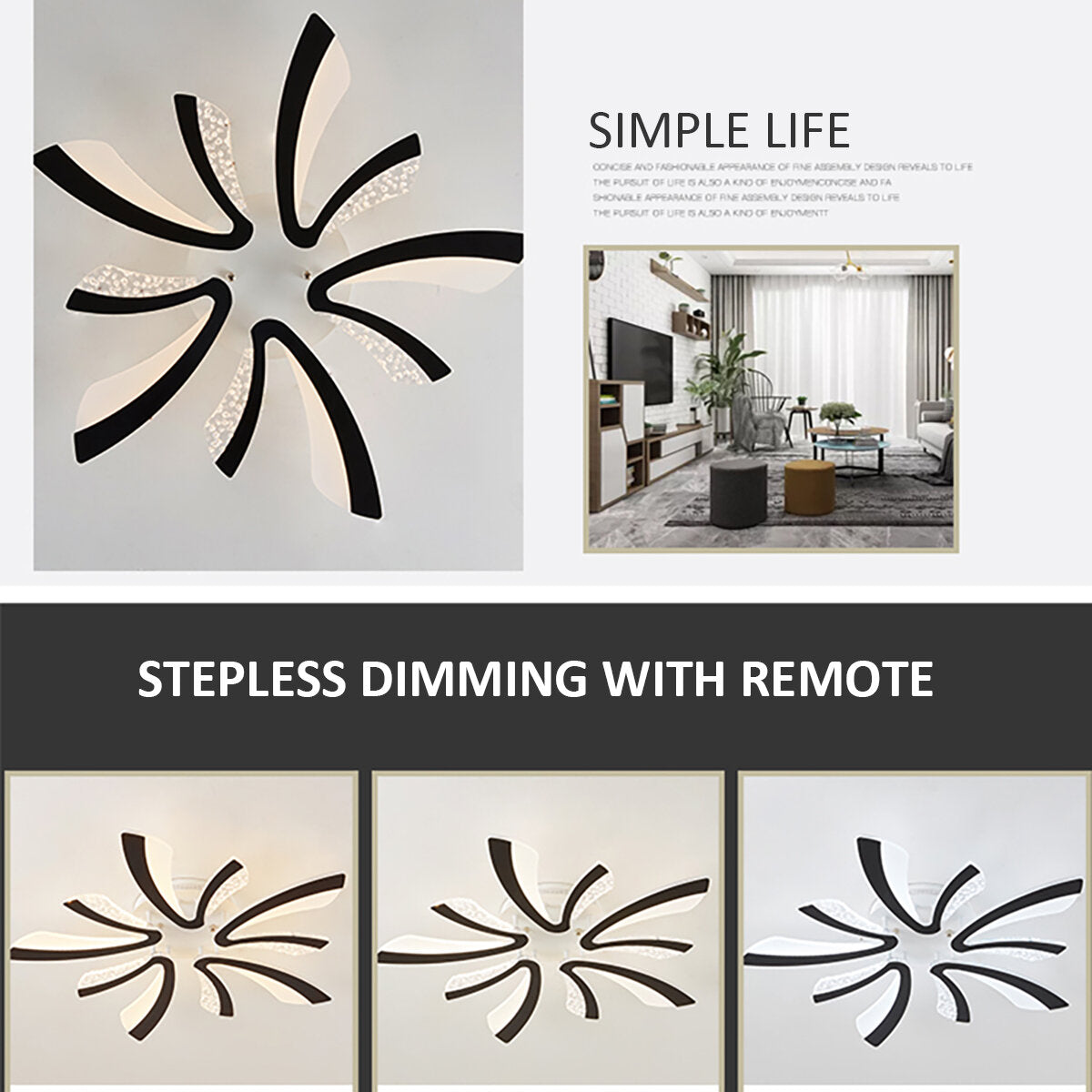 24/40W 85V-265V LED Ceiling Light Pendant Lamp Dimmable Remote Hallway Living Room Fixture Decor