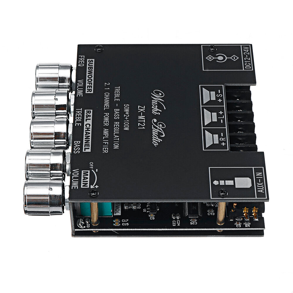 Bluetooth 5.0 Subwoofer Amplifier Board 50WX2+100W 2.1 Channel Power Audio Stereo Amplifier Tone Board Bass AMP AUX
