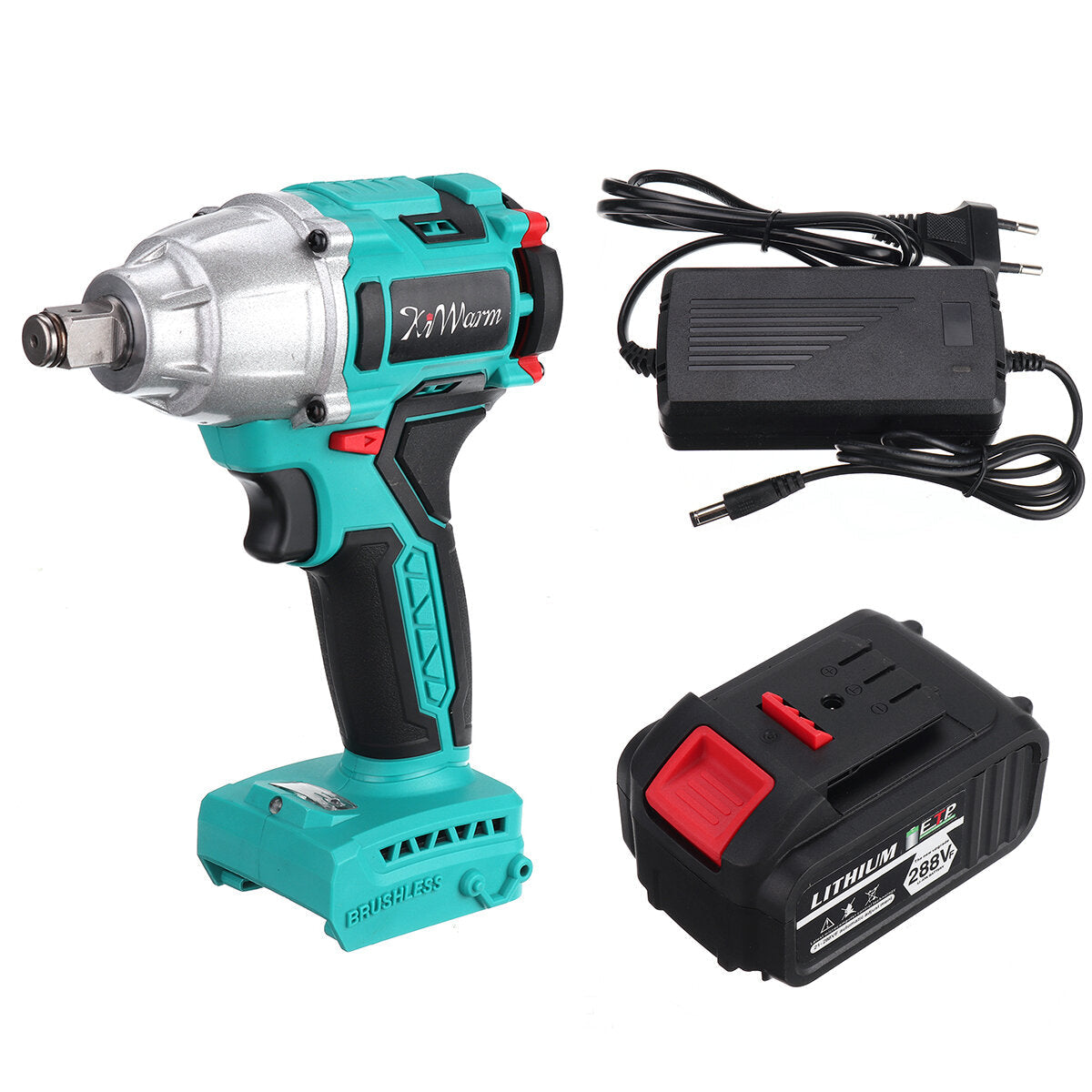 520N.M 1/2" 6200rpm Brushless Cordless Electric Wrench Forward Lock Switch Spanner