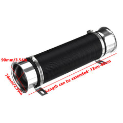 76mm 1M Car Air Intake Cold Pipe Flexible Duct Feed Hose Induction Kit Filter UK