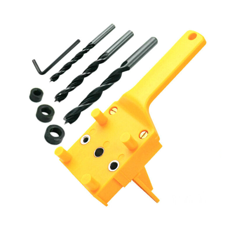 Drill Locator Tool with Adjustable Fence, Durable ABS, Includes Drill Bits & Wrench for Precise Alignment and Joint Strength