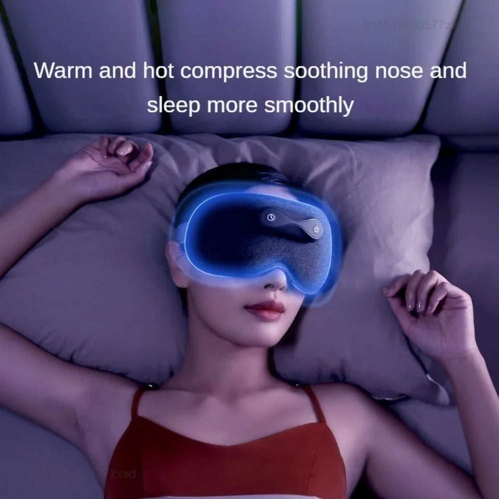 Graphene Heated Eye Mask - Full Shading Relaxing Sleep Aid, Light Gray, Travel-Friendly, 5V, 110g