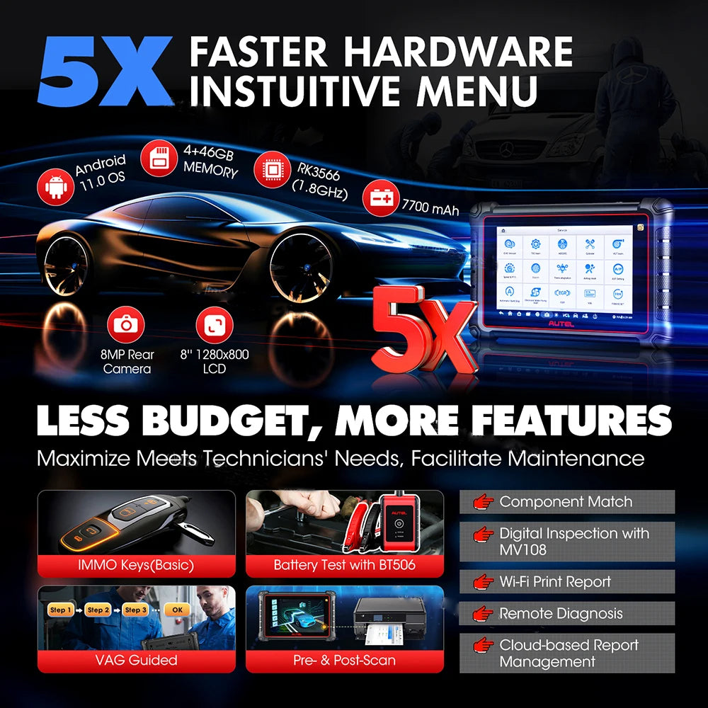 OBD2 Code Reader Car Diagnostics Scanner TPMS Programming Tools CAN FD DoIP Upgraded of MP808S TS MP900BT