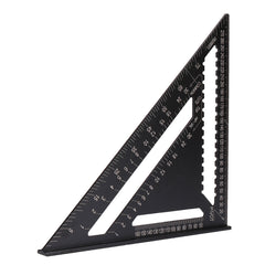 12-Inch Triangle Ruler - Versatile Protractor & Scriber Tool for Woodworking, Construction, Durable Aluminum Alloy, Metric/Imperial
