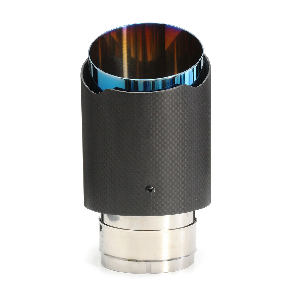 Universal 63mm Blue Steel End Carbon Fiber Exhaust Muffler Tip Pipe