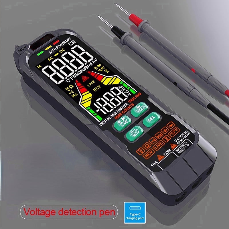 Digital AC DC Current Voltage Tester With Capacitance Temp Auto Range