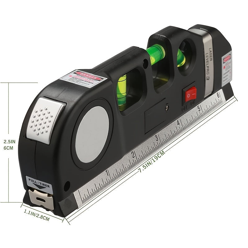 4 In 1 Infrared Laser Level Cross Tape 2.5M Multipurpose Measuring Tool