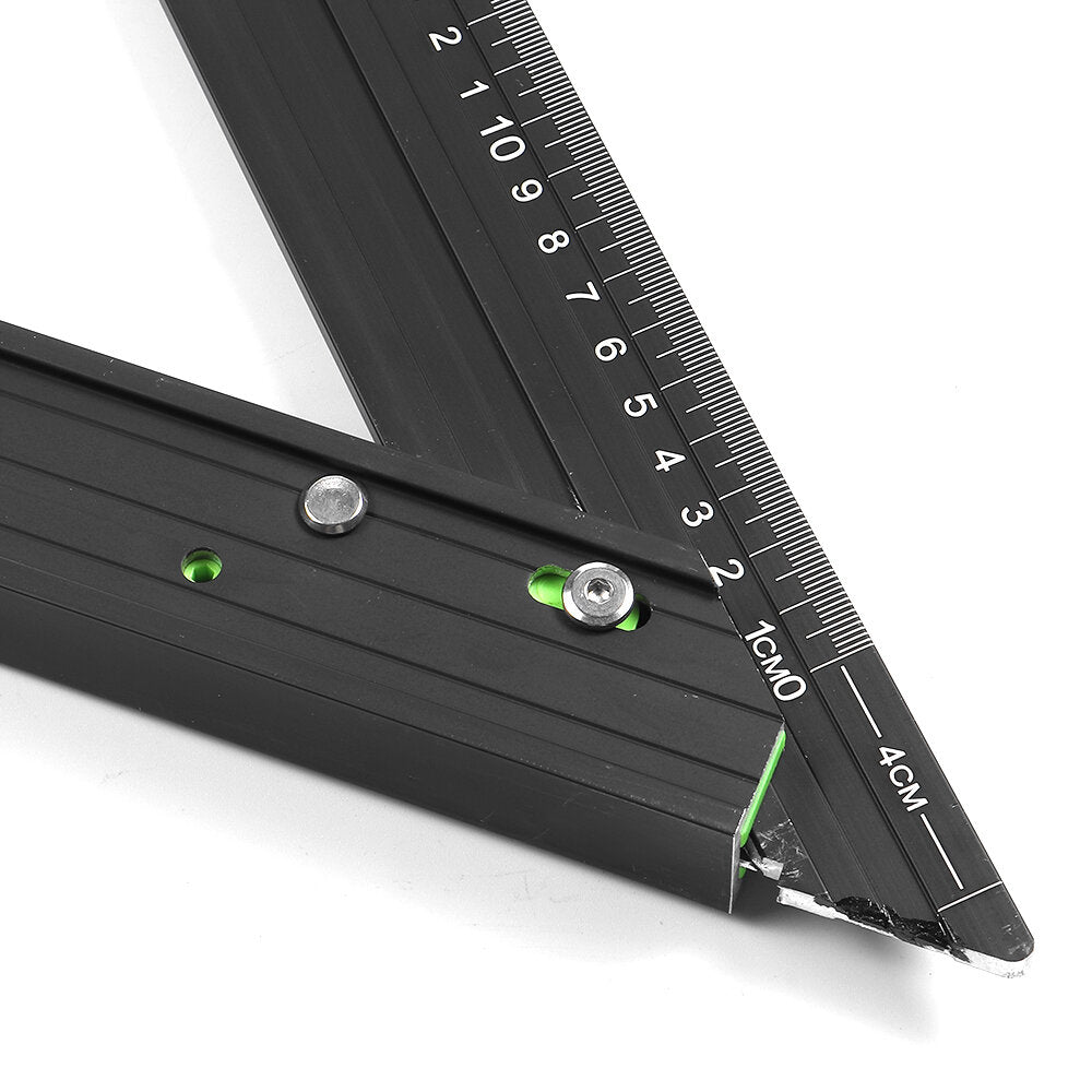 7 Inch Aluminum Alloy Triangle Ruler Angle Protractor Miter Speed 90 Square Measuring Ruler Metric Imperial
