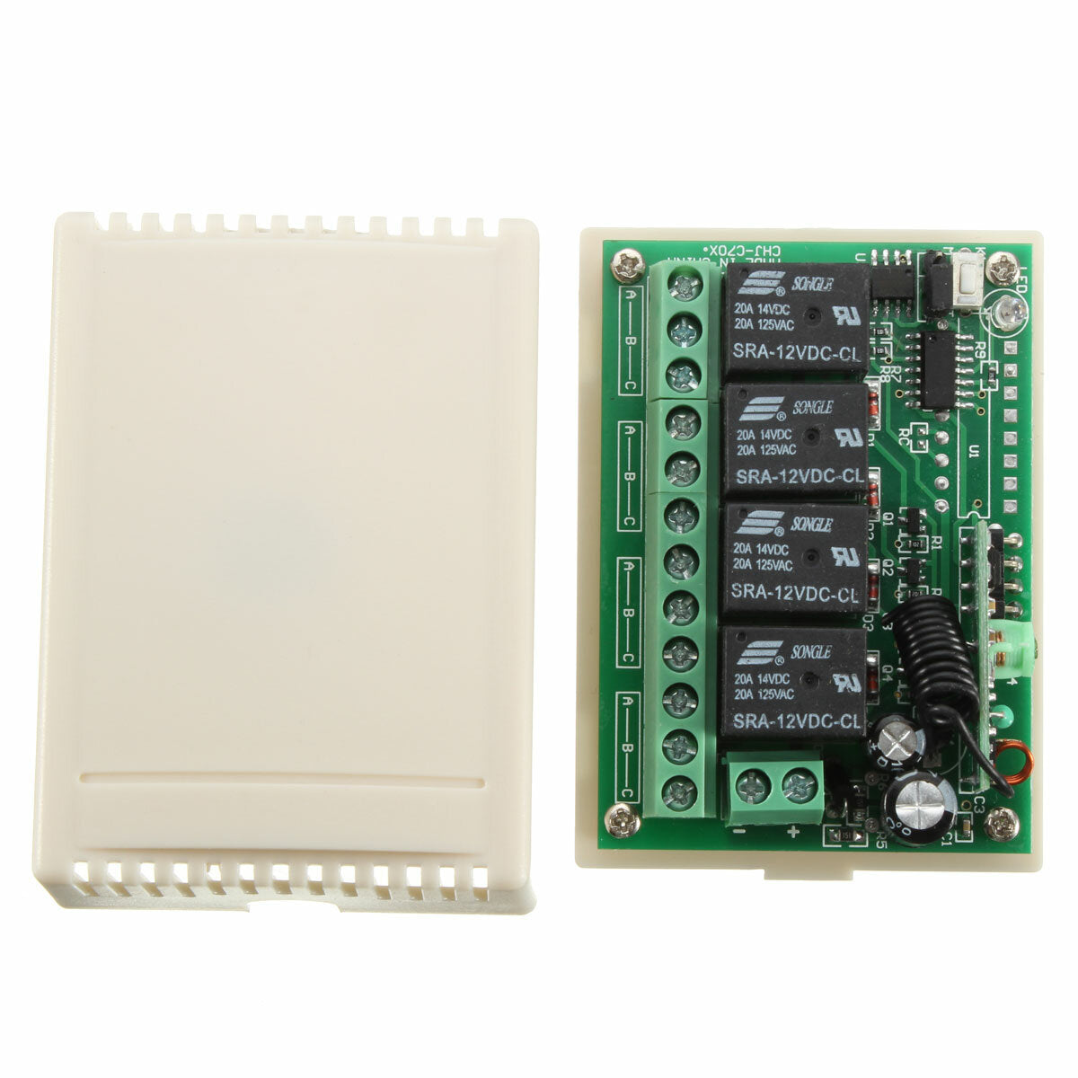 433Mhz 4CH Channel 200m Wireless Remote Control Relay Switch & 2 Transmitter