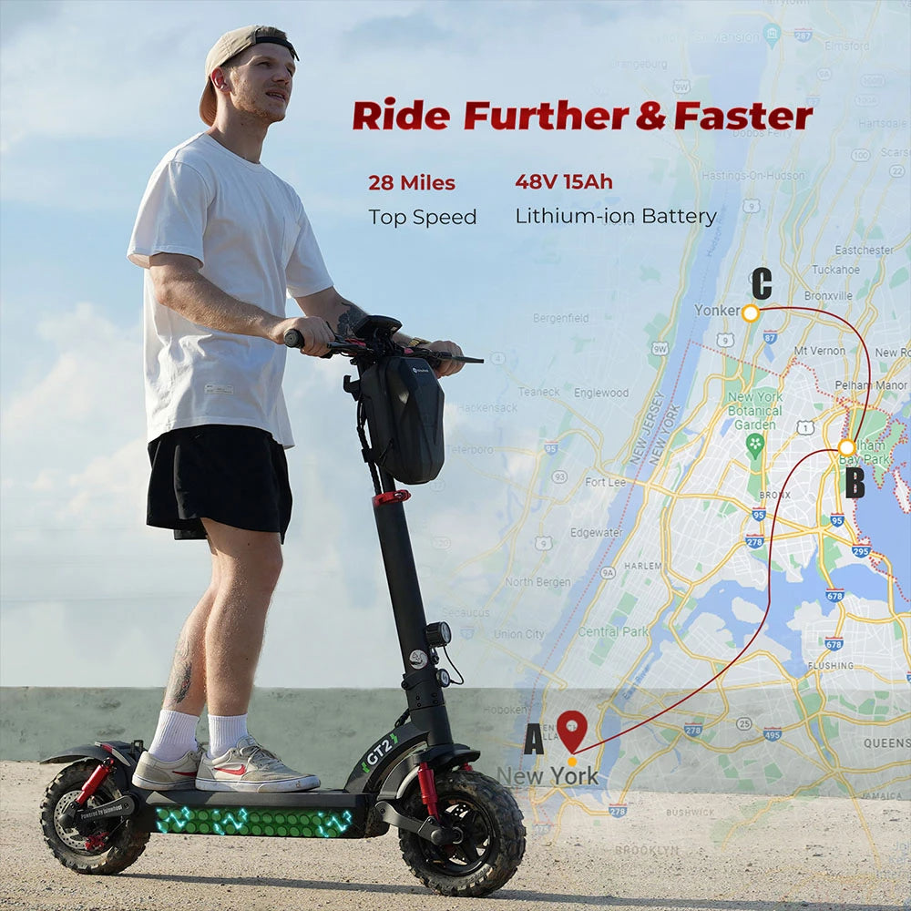 48V 15Ah Electric Scooter, 800W Motor, 11 Inch Folding Moped E-Scooter, Top Speed 25KM/H, 45KM Mileage Range, 150KG Max Load for Adults