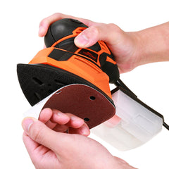 130W Corded Electric Mouse Detail Sander Small Sander with 12Pcs Sandpapers Dust Collection Box Multi-Function Hand Sander