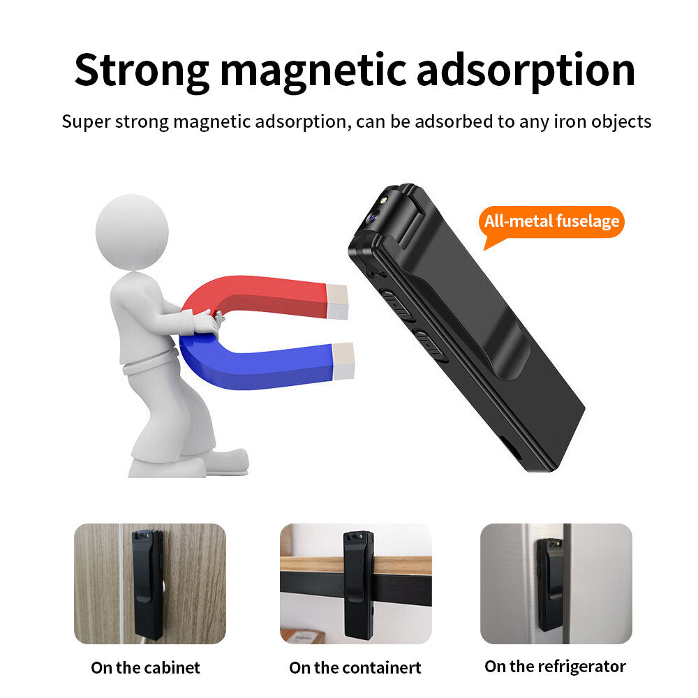 Digital Camera HD Flashlight Micro Cam Magnetic Body Camera Motion Detections Snapshots Loop Recording Camcorder