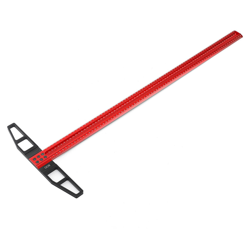 Aluminum Alloy Woodworking T Square Ruler - 800mm/1000mm Precision Marking Gauge for Hole Positioning