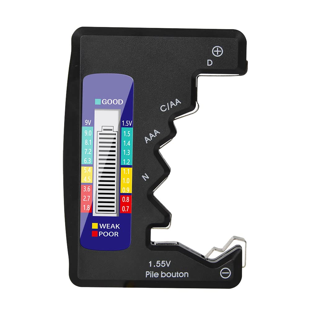 Battery Tester Digital LCD Display 9V 1.5V Capacitance Diagnostic Tool