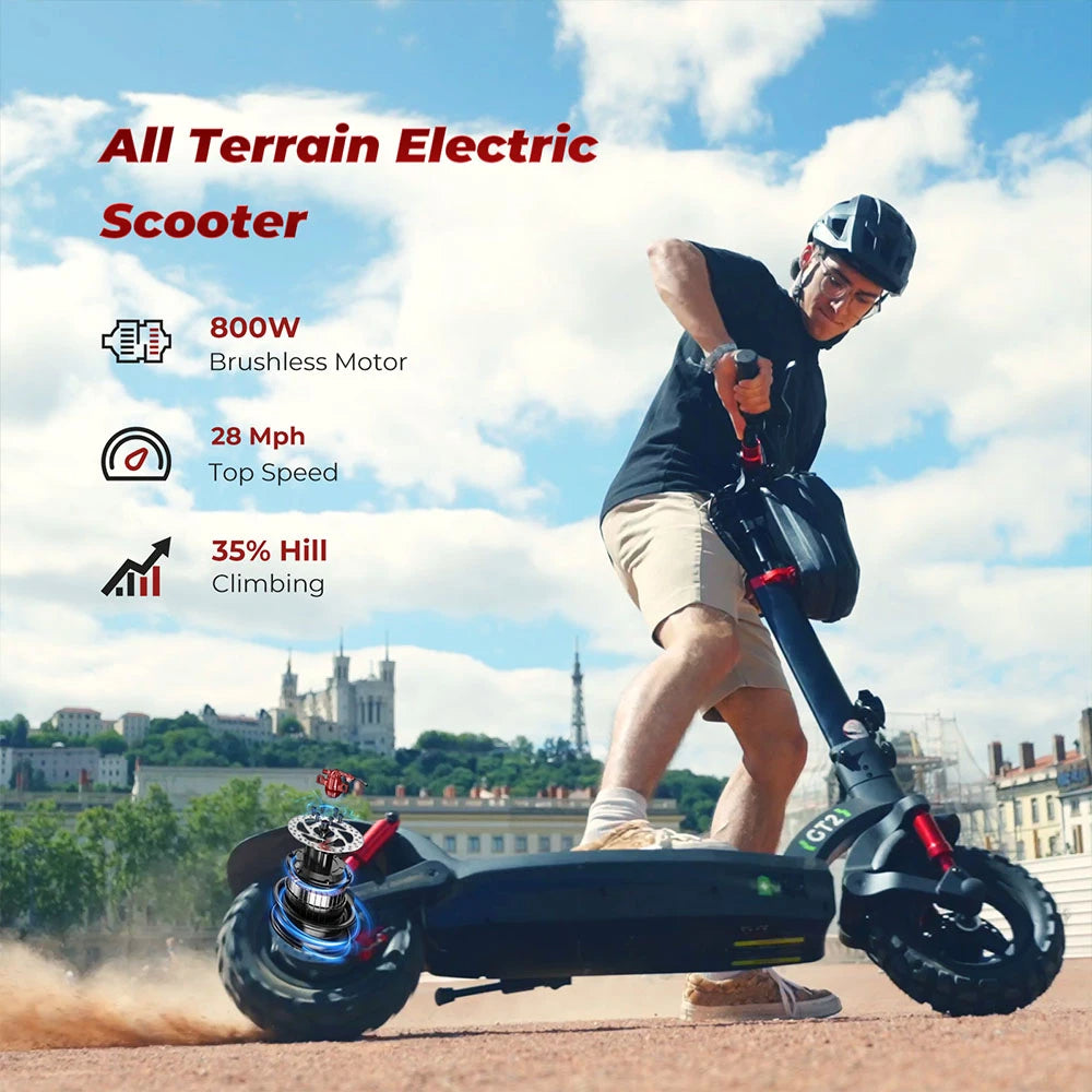 48V 15Ah Electric Scooter, 800W Motor, 11 Inch Folding Moped E-Scooter, Top Speed 25KM/H, 45KM Mileage Range, 150KG Max Load for Adults