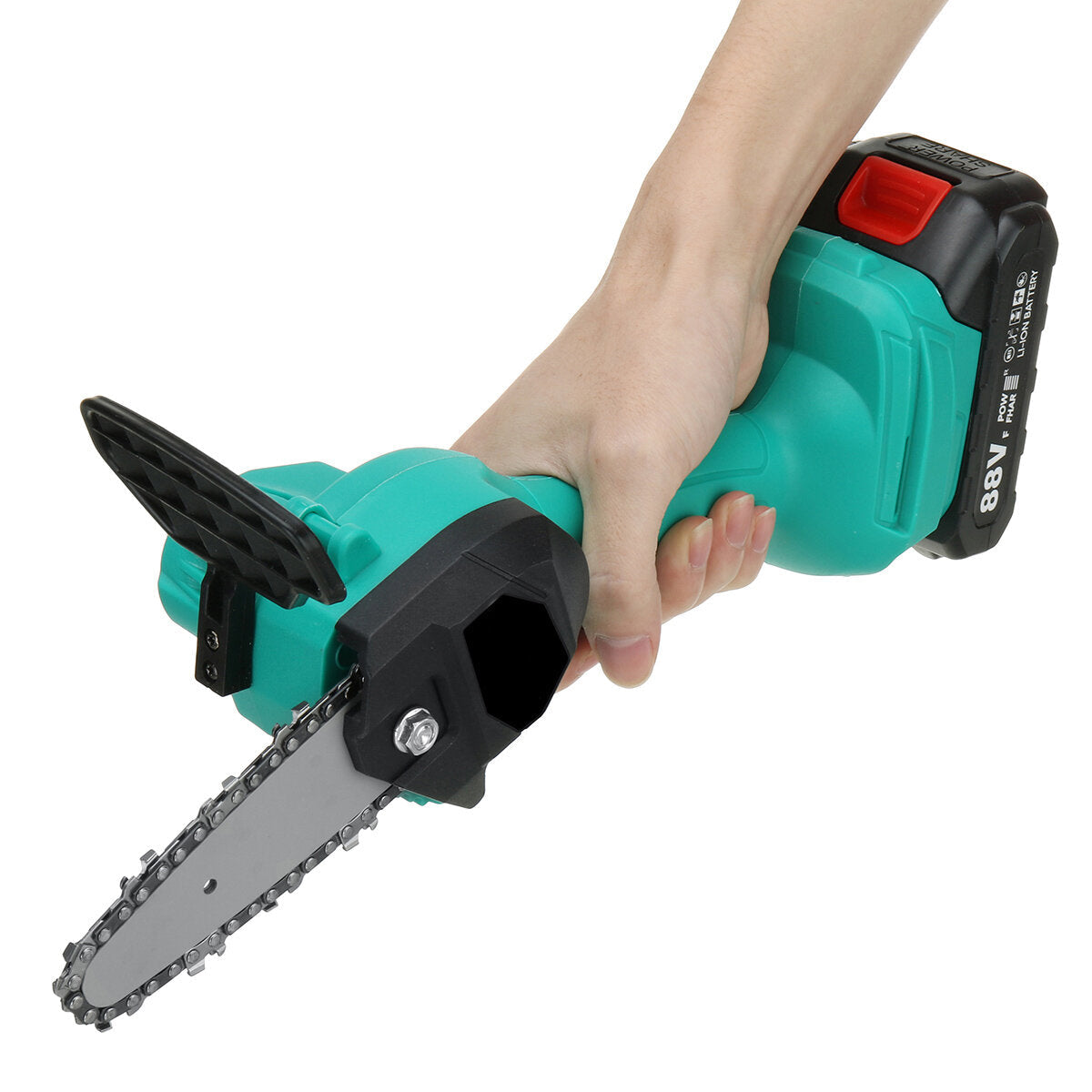 1200W 4inch Cordless Electric Chain Saw One-Hand Saws Woodworking 7500mAh Battery