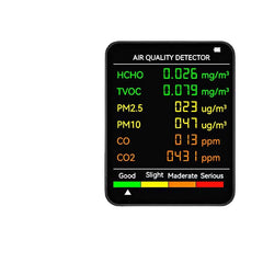 6 In 1 PM2.5 PM10 HCHO TVOC CO CO2 Monitor Multifunctional Air Quality Tester for Home Office Hotel
