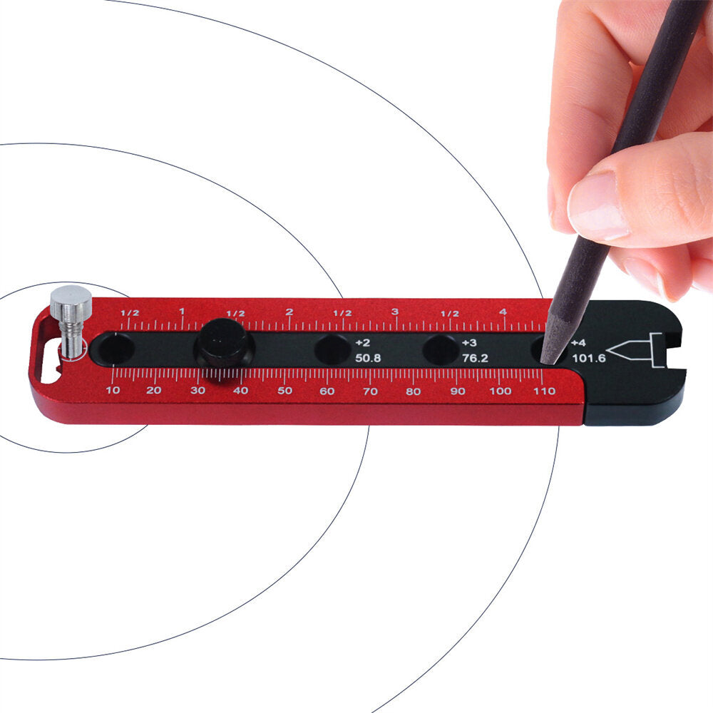 Carpentry Marking Ruler - Durable Aluminum Alloy, Metric & Imperial Measurements, Precision Woodworking Tool, 200x108mm