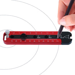 Carpentry Marking Ruler - Durable Aluminum Alloy, Metric & Imperial Measurements, Precision Woodworking Tool, 200x108mm