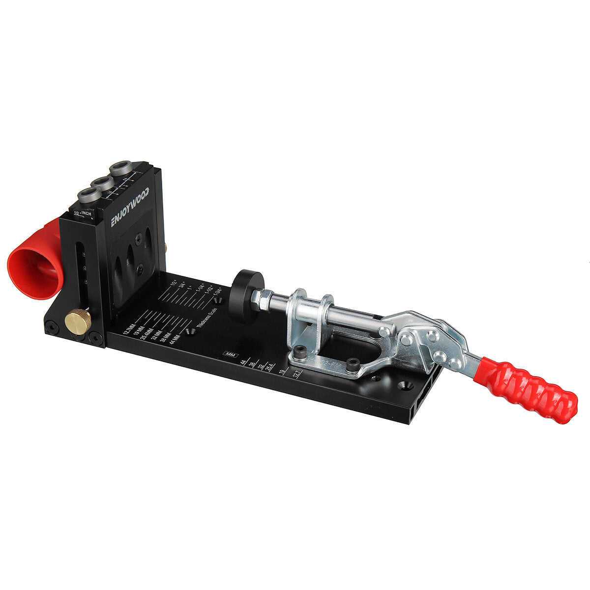 Pocket Hole Jig Kit - Aluminum Alloy, Adjustable Drilling Guide, 3-Hole Design, Includes Drill Bit & Screws