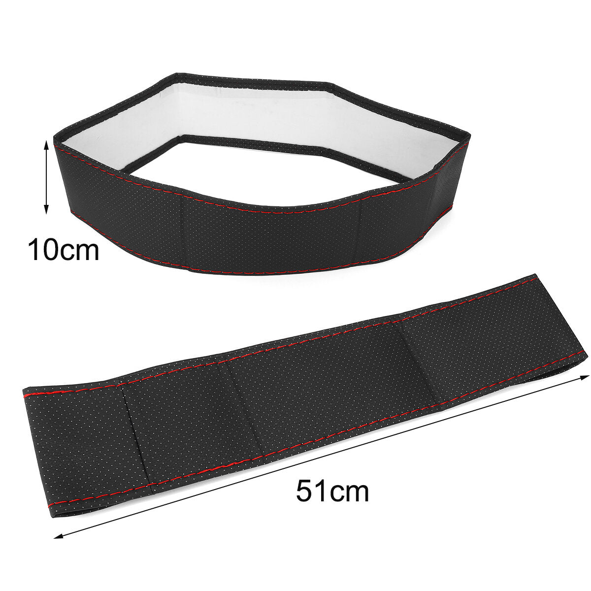 Black Red Line Car With Hand Sewing Steering Wheel Set Car Steering Wheel Covers