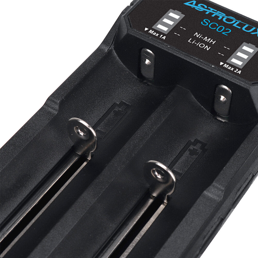 Type-C QC 3.0 Quick Charge USB Battery Charger Dual-slots For Li-ion/IMR/INR/ICR Ni-MH Ni-Cd 21700 18650 26650 Flashlight Battery