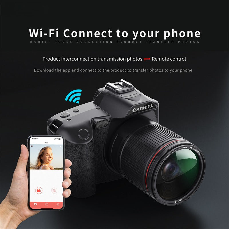 6400MP HD WiFi 4K Dual Lens Camcorder, 3" IPS Display, 16X Zoom, DSLR for YouTube Streaming & Vlogging