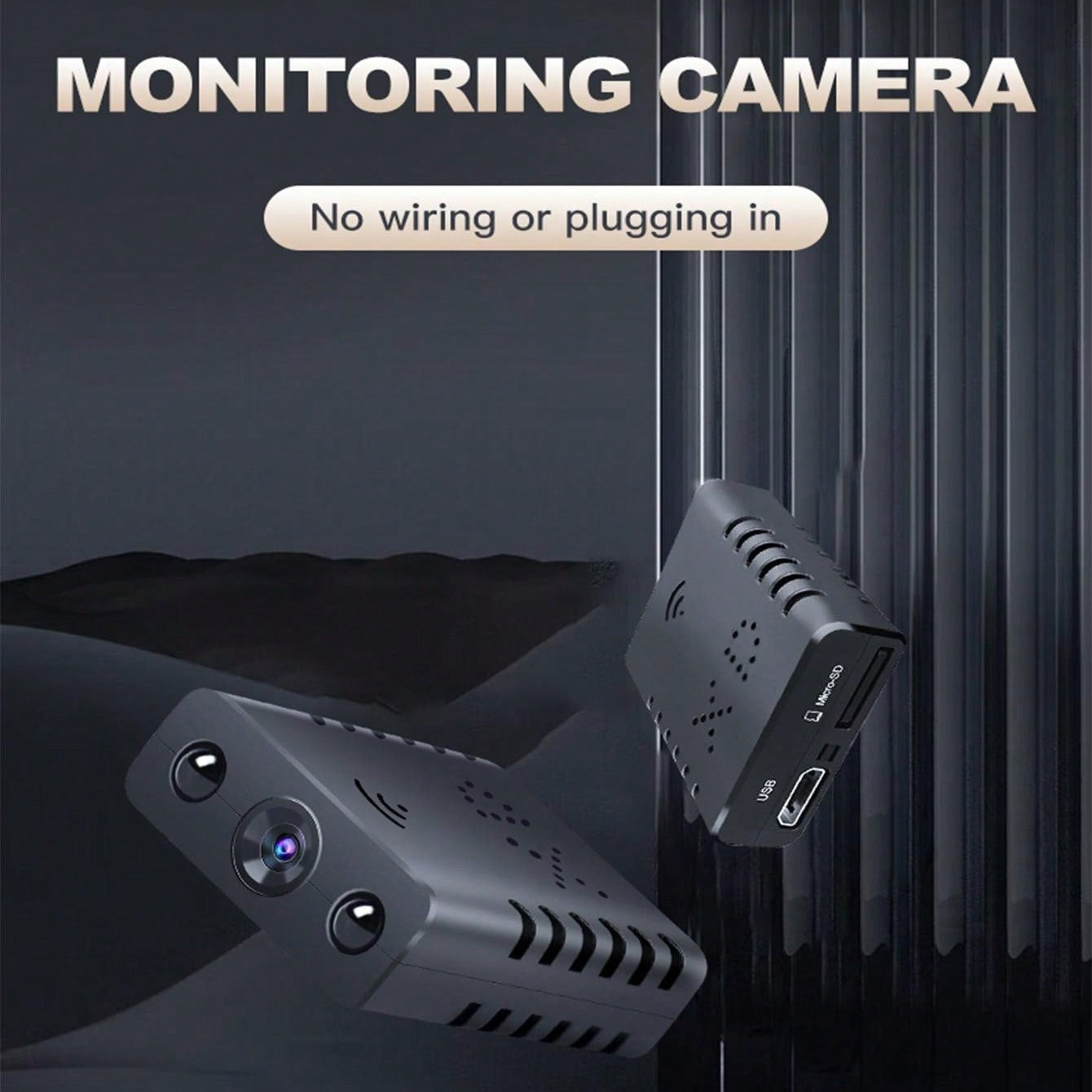 1080P WiFi Rechargeable Camera, 2X Digital Zoom, BSI CMOS Sensor, USB Interface, Compact Design, ABS Material
