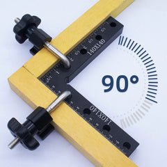 90° Aluminum Alloy Ruler Set - Dual Scale (Imperial & Metric), Durable, User-Friendly, Includes 4 Clamp Sleeves
