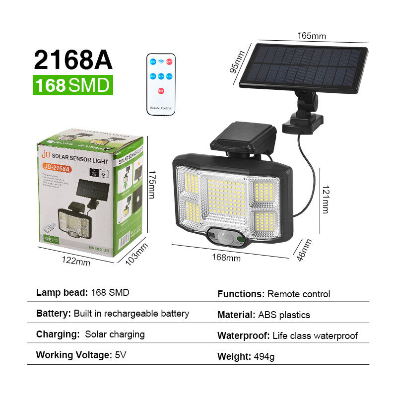 Solar Lights Outdoor LED/COB Wireless Motion Sensor Light Integrate/Separate Design Wide Angle with 3 Lighting Modes IP65 Waterproof Garden Solar Lamp