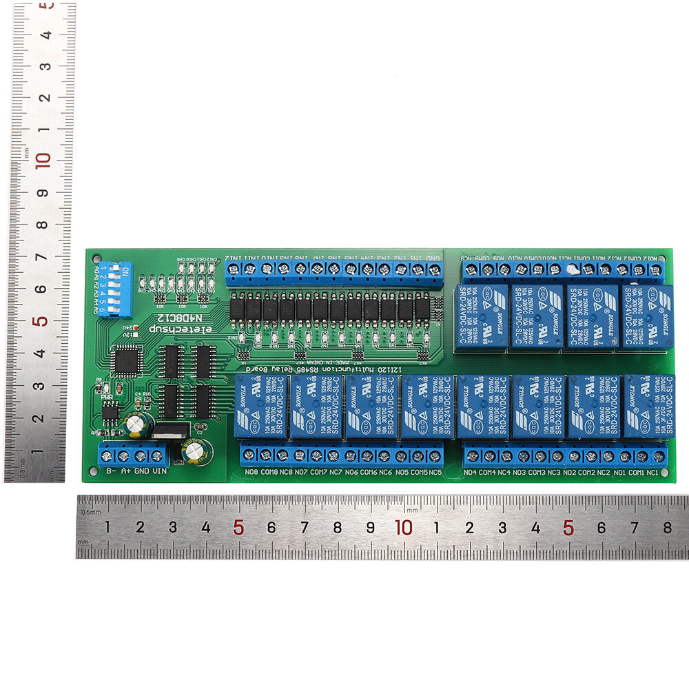 12V/24V RS485 Relay Modbus RTU Protocol DIN35 Rail Shell PLC Optional