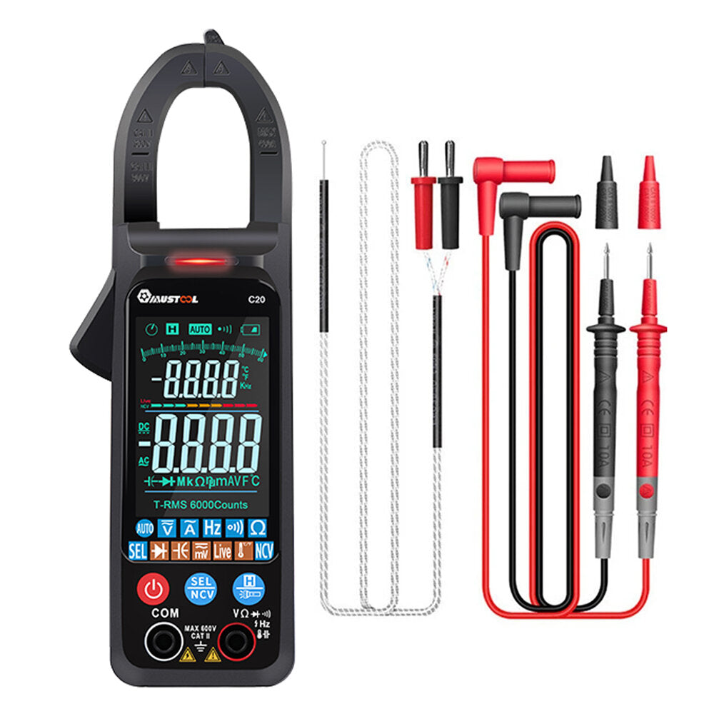 Large Color Screen Digital Clamp Meter NCV 6000 Counts True RMS Automatic Measurement Smart Digital Multimeter