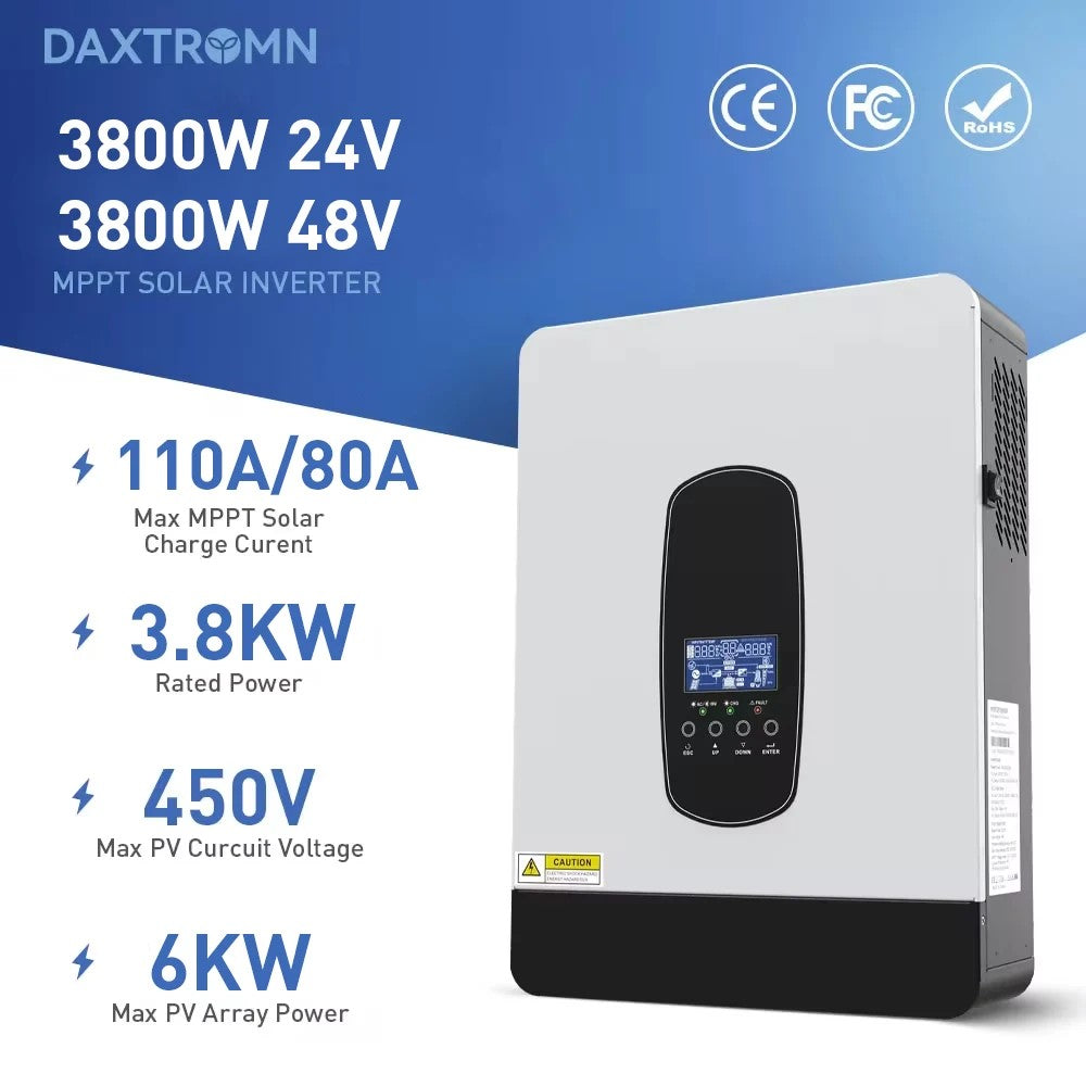 3.8KW Blended Solar Inverter 24V/48V Built-in Pure Sine Wave 110A MPPT Solar Charger Power Home Inverter