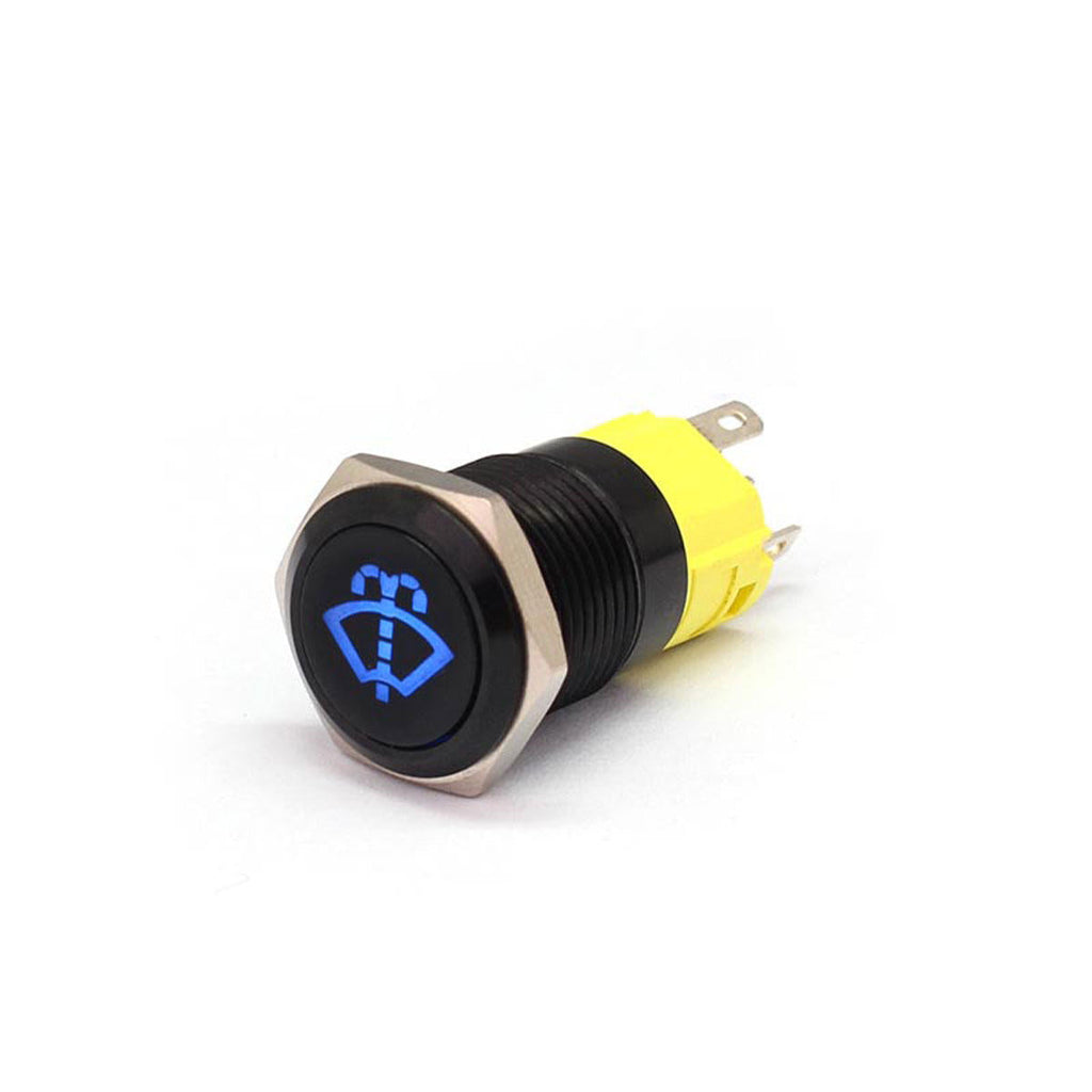 16mm 12V 24V 36V 5A LED Horn Push Button Dashboard Momentary/Latching Metal Switch For Car Boat Waterproof