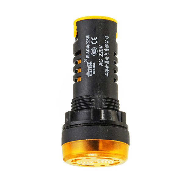 AC 220V 22mm Flash Buzzer Indicator Light Signal Lamp Yellow