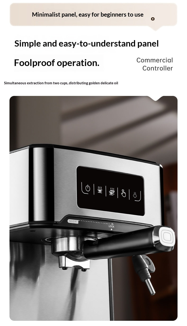 850W 20Bar Semi Automatic Espresso Coffee Machine With 1.5L Removable Tank 360° Steam Wand for Latte Home Cafe