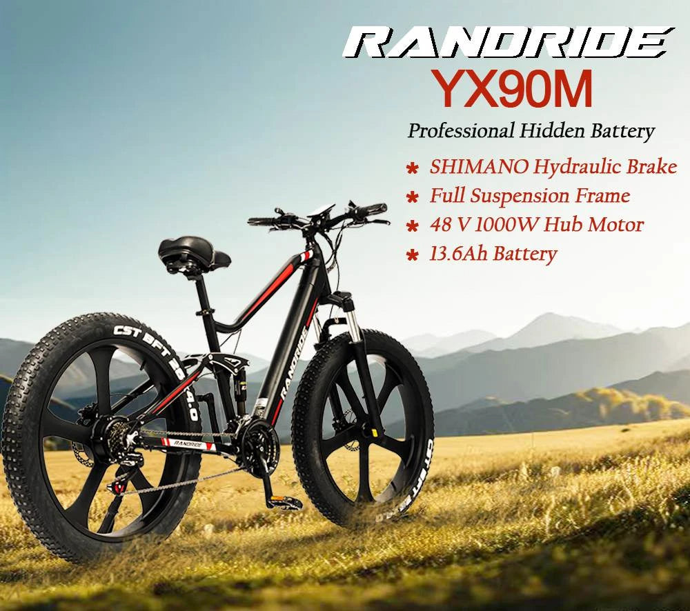Electric Bike 48V 13.6AH 1000W Electric Bicycle 26 Inch 70-90KM Mileage Range Max Load 150KG