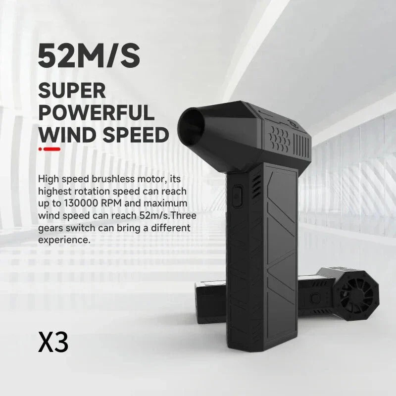 Turbine Power Fan Handheld Brushless Motor 130000rpm 3RD Generation Violent Blower Mini Turbo Fan Wind Speed 52m/s Industrial Duct Fan
