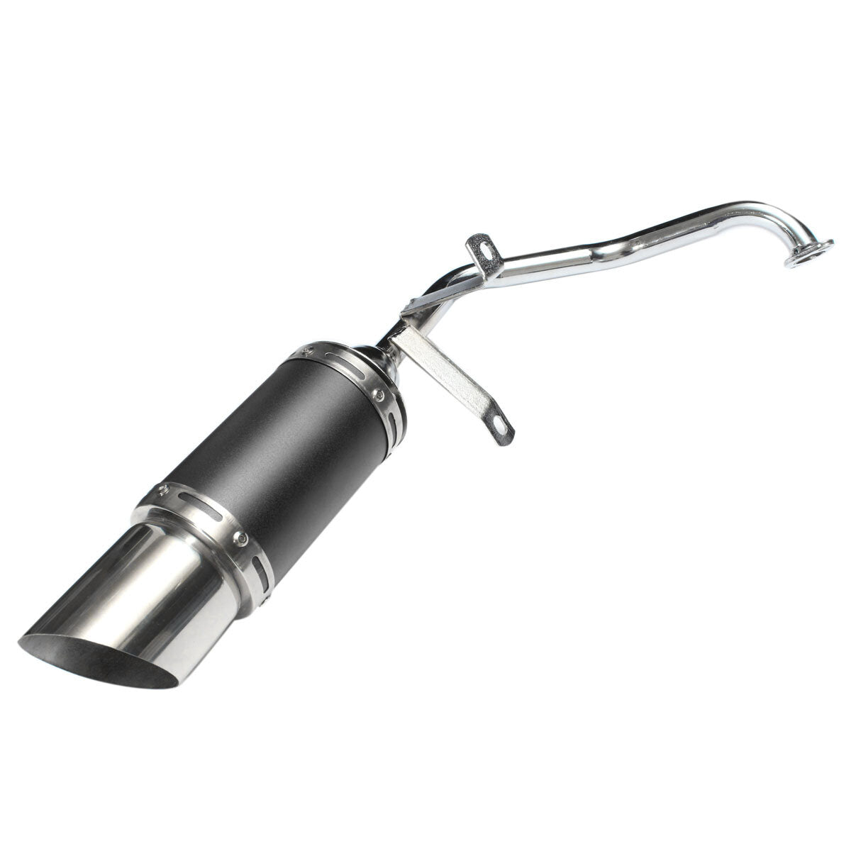 50mm/2in Motorcycle Exhaust System Stainless Steel Short Carbon Fiber For GY6 150cc 4 Stroke Scooter
