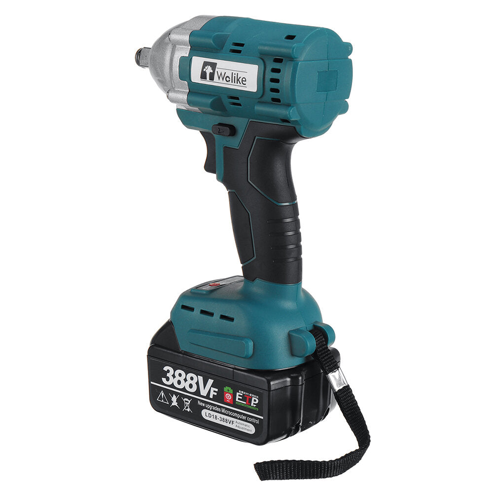 388VF Electric Brushless Impact Wrench LED Working Light Rechargeable Woodworking Maintenance Tool