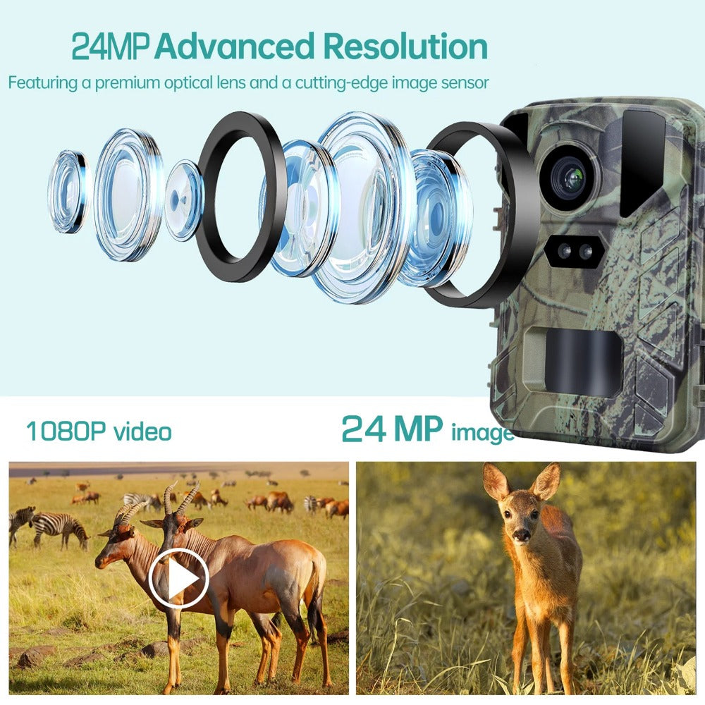 Mini 800 24MP HD Wireless Hunting Camera Infrared Night Vision Tracking Cam 1080P Wildlife Observation Cameras