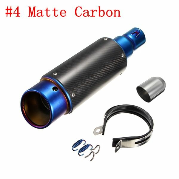 38-51mm Stainless Steel OR Carbon Exhaust Muffler Pipe Silencer Motorcycle Street Racing Bike