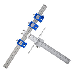 Adjustable Cabinet Hardware Jig Tool with Ruler, Portable Design, Durable ABS & Steel, Accurate Drilling, Complete Set