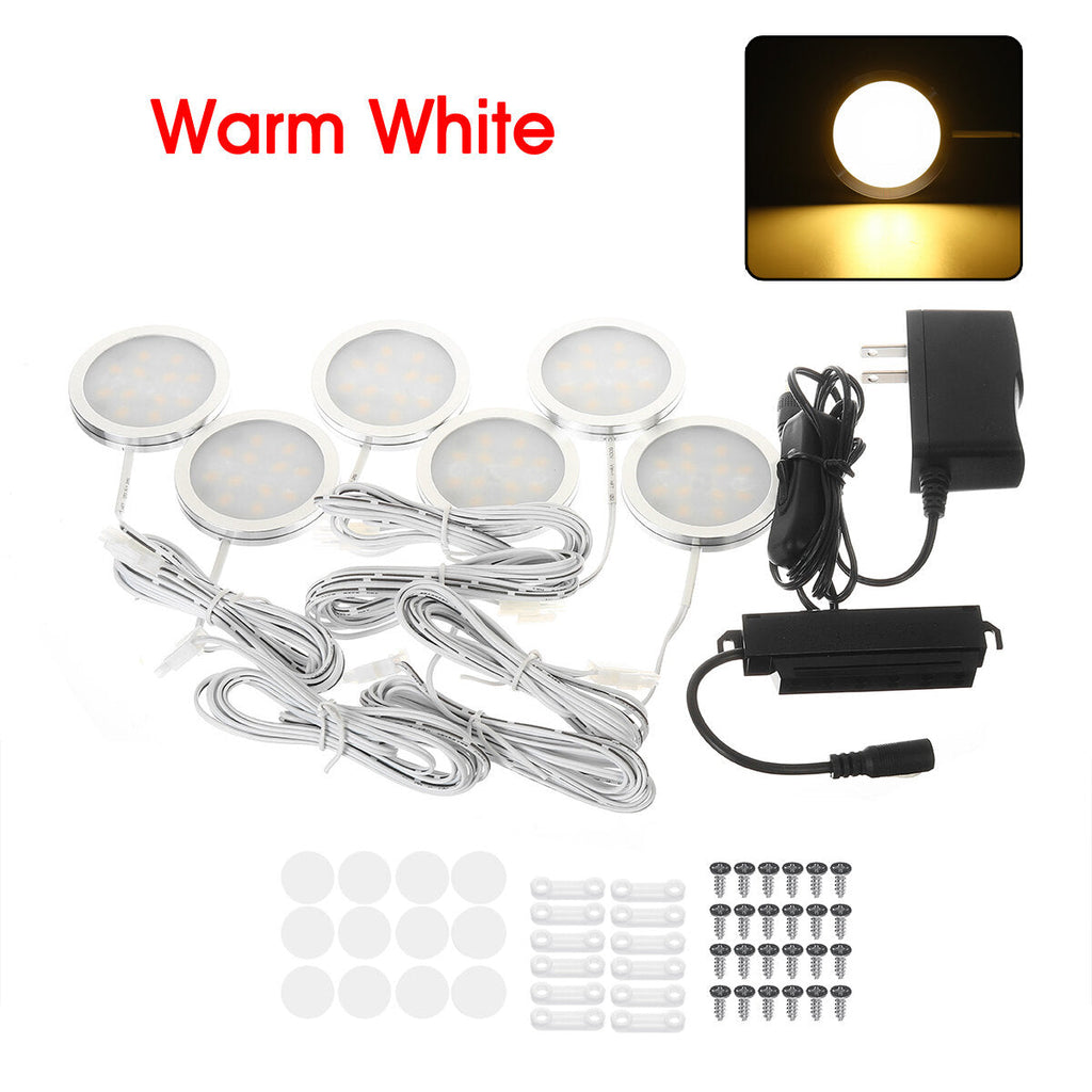 2.5W 6-In-1 LED Under Cabinet Light Ceiling Panel Down Slim Kitchen Cupboard Recessed Lamp DC12V