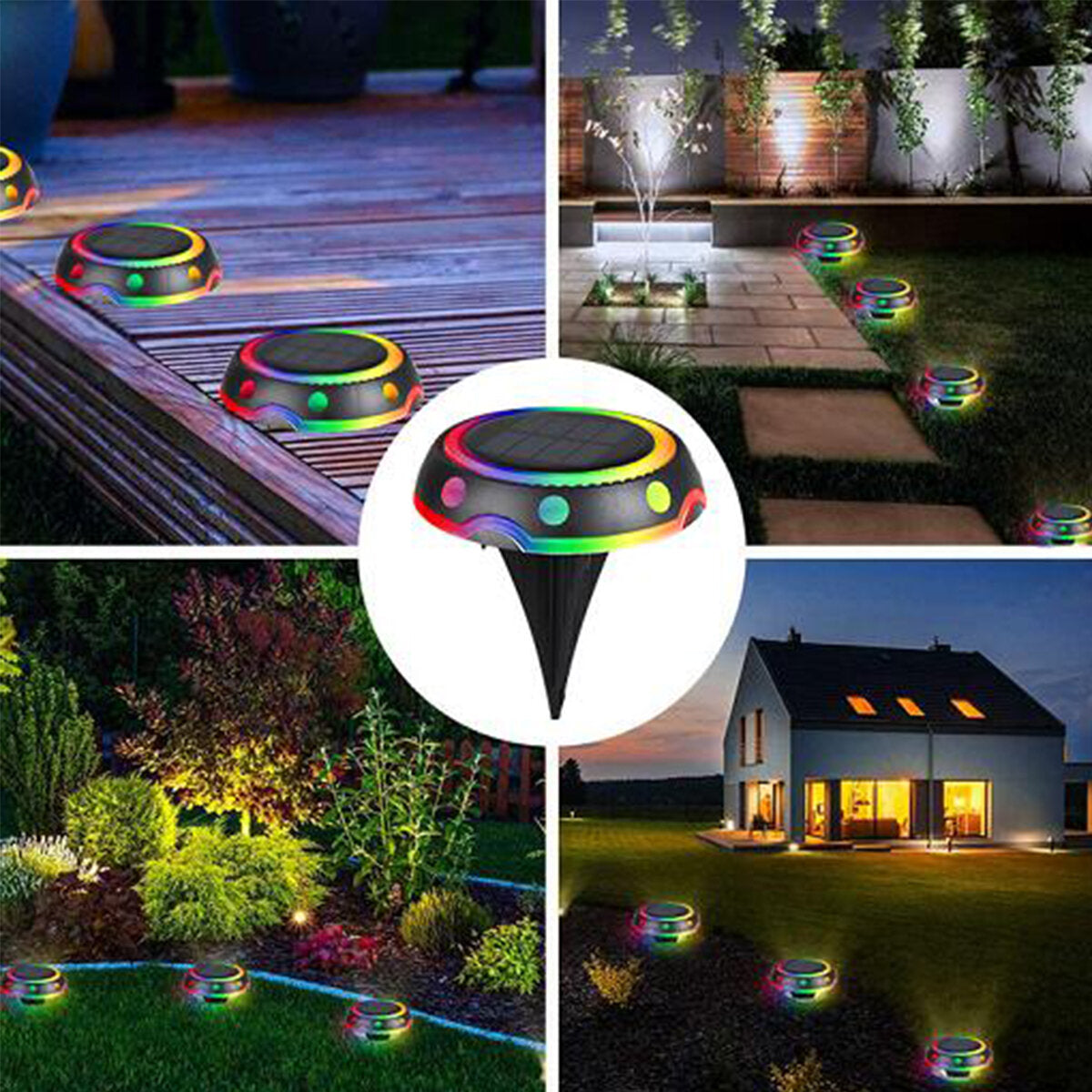 RGB LED Solar Light Colour-Changing Ground Buried Garden Lawn Path Outdoor Lamp