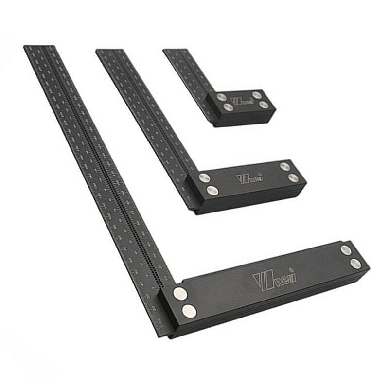 High-Quality Aluminum L-Ruler for Woodworking, Ergonomic Design, 0-200mm Scale, Durable & Rust-Proof Tool