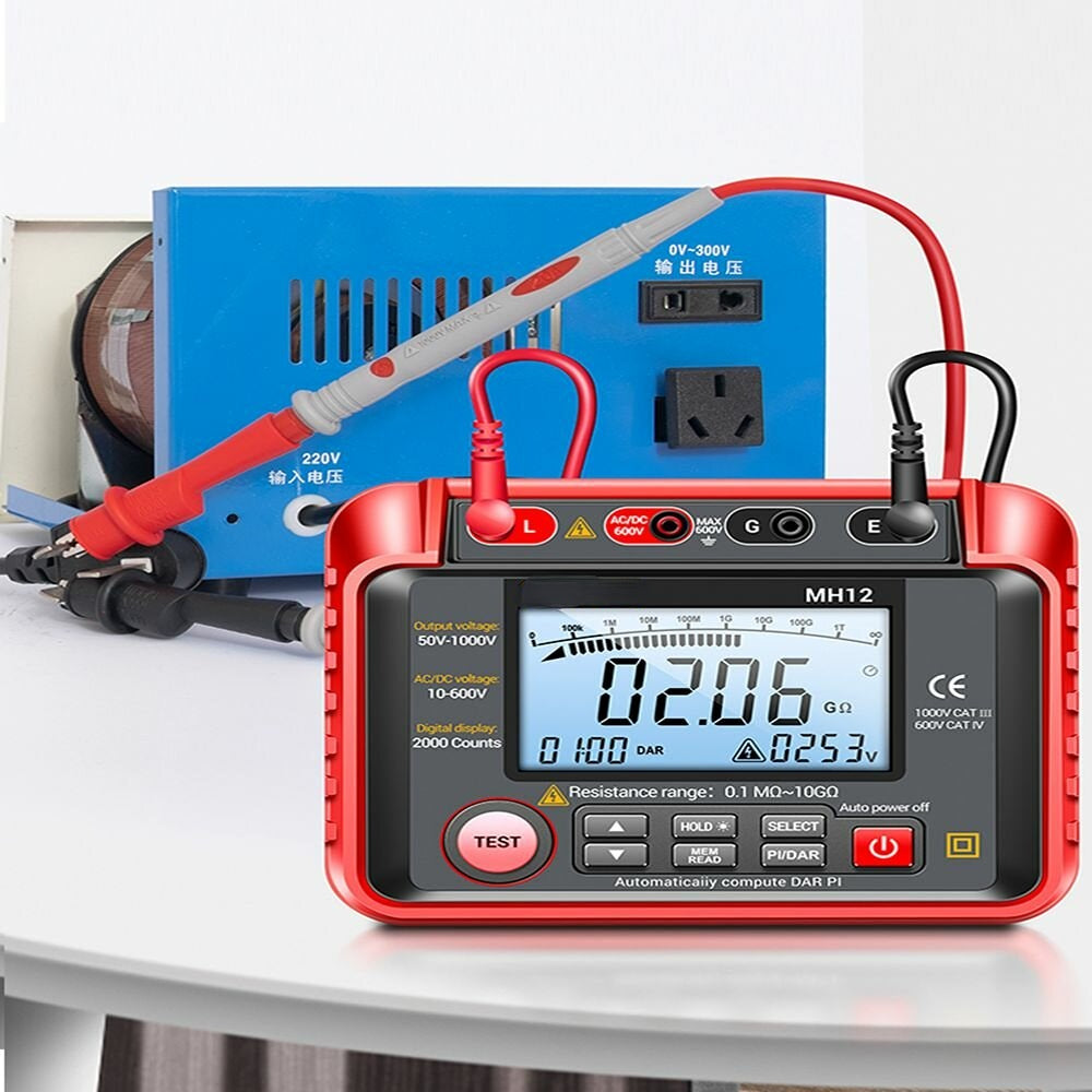 Insulation Earth Resistance Tester Digital Meter AC DC Ammeter Transistor Tester LCD Megohmmeter Meter Voltmeter Detect
